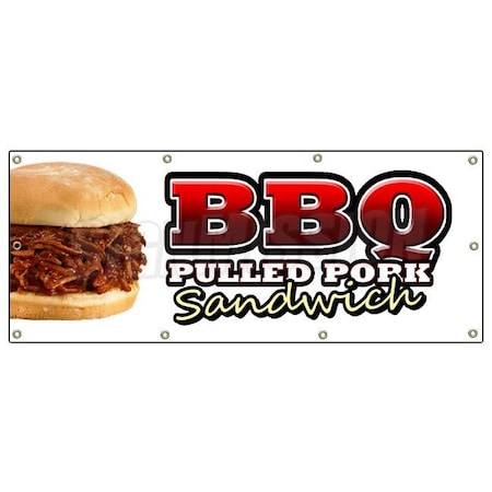 Signmission BBQ PULLED PORK SANDWICH BANNER SIGN barbque bbq signs slo slow cooked B-96 BBQ Pulled Pork Sandwich